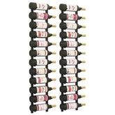 Wall Mounted Wine Racks for 12 Bottles 2 pcs Black Iron